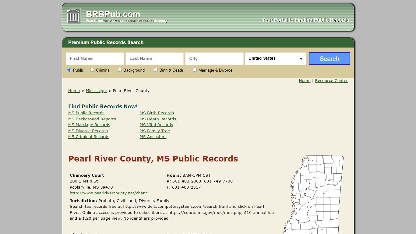 Pearl River County Public Records | Search Mississippi ...
